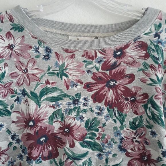 B I Gear Sport Shirt Top Womens 24W Gray Floral Long Sleeve - Picture 3 of 10